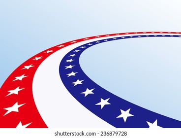 Abstract blue white red waving ribbon flag / Patriotic wave, vector 