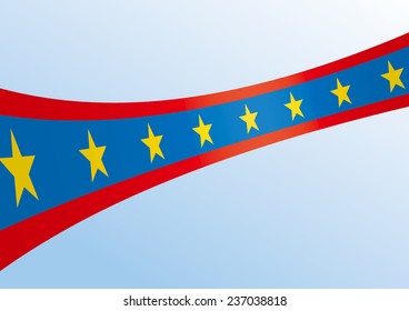 Abstract blue white red waving ribbon flag / Patriotic wave, vector