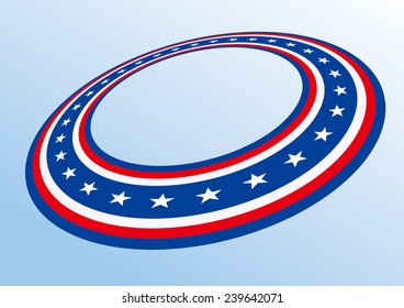 Abstract blue white red waving ribbon flag / Patriotic wave, vector