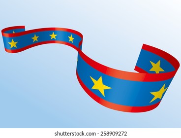 Abstract blue white red waving ribbon flag / Patriotic wave, vector