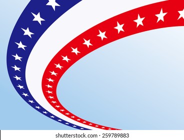 Abstract blue white red waving ribbon flag / Patriotic wave, vector