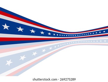 Abstract blue white red waving ribbon flag / Patriotic wave, vector