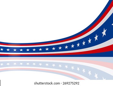 Abstract blue white red waving ribbon flag / Patriotic wave, vector