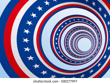 Abstract blue white red waving ribbon flag / Patriotic wave, vector