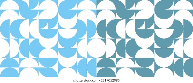 abstract blue white round, geometric bauhaus texture background, retro styled pattern, traditional concept