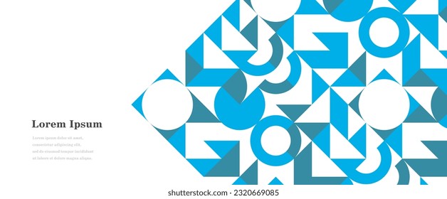 redondo blanco azul abstracto, fondo de textura de bauhaus geométrico, patrón de estilo retro, concepto tradicional