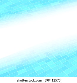 Abstract blue and white, shiny lights perspective background. Ideal for your technology or architectural concept cover works, designs.