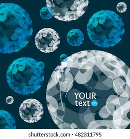 Abstract Blue and White Sphere Background. Vector illustration