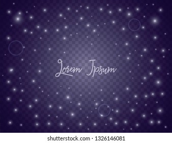 Abstract blue and white star background. Magic concept. Sparkling magical dust particles for Christmas.   