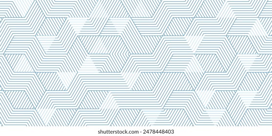 abstract blue white stripe line. geometric triangle texture background. hexagon pattern. retro styled concept.