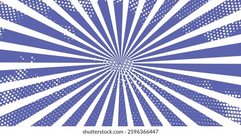 abstract blue white sun rays, sunburst retro styled comics book texture background, halftone illustration, pop art concept Modern Halftone Composition