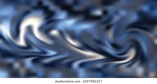 Fundo de espiral azul e branco abstrato com ondas de fluxo suave e efeitos de luz. Textura futurista moderna para arte digital, papel de parede ou design criativo.