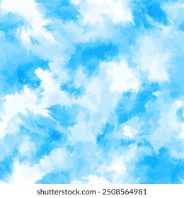 Abstract blue and white tie dye shibori watercolor painting, Cute seamless pattern design element for sale banners, posters, labels, and gift wrapping paper.