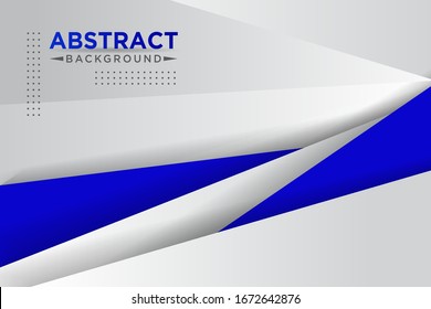Las capas superpuestas de triángulo azul y blanco abstracto forman formas geométricas de fondo de una combinación de vector EPS10