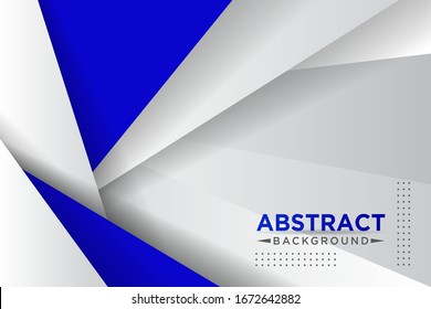 Las capas superpuestas de triángulo azul y blanco abstracto forman formas geométricas de fondo de una combinación de vector EPS10