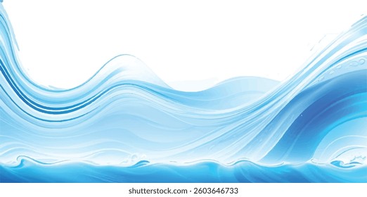 Abstract Blue and White water ocean Curve Background Template with a Modern Light Blue Gradient Design, Perfect for Posters, Brochures, Websites, and Flyers

