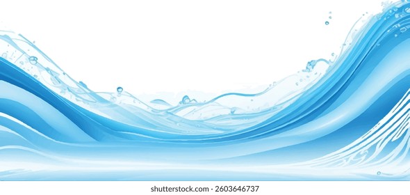 Abstract Blue and White water ocean Curve Background Template with a Modern Light Blue Gradient Design, Perfect for Posters, Brochures, Websites, and Flyers
