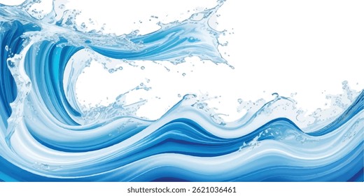 Abstract Blue and White water ocean Curve Background Template with a Modern Light Blue Gradient Design, Perfect for Posters, Brochures, Websites, and Flyers
