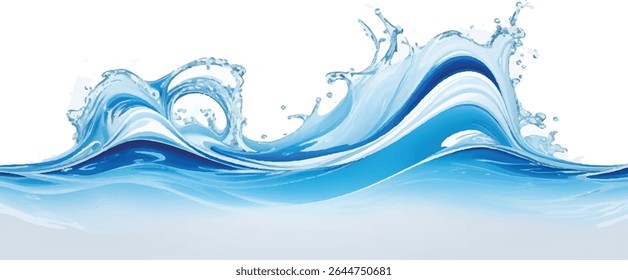 Abstract Blue and White water ocean Curve Background Template with a Modern Light Blue Gradient Design, Perfect for Posters, Brochures, Websites, and Flyers
