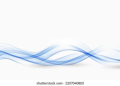 Resumen de fondo de onda azul y blanco. Un flujo de líneas azules transparentes