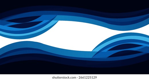 Abstractas fondo de onda azul y blanco. Ilustración vectorial aislada sobre fondo blanco para Anuncios, carteles, volantes, portada, Sitio web, redes sociales y productos digitales de fondo.
