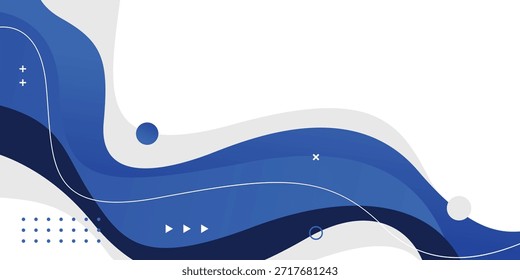Fondo azul y blanco Abstractas de la onda con las Formas geométricas, conveniente para las Plantillas modernas, los Anuncios de negocios, los folletos, los volantes, las presentaciones, el Web, y los encabezados