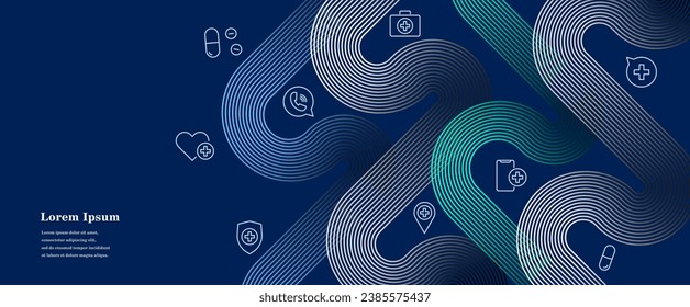 abstract blue white wave, geometric DNA texture background, medical icon pattern, genetic concept