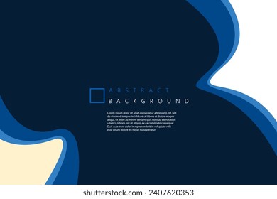 Resumen Azul y blanco ondulan fondo moderno con espacio para texto y mensaje. ilustración vectorial