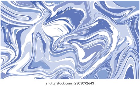 Resumen de fondo de olas azules y blancas.Líneas onduladas psicodélicas. textura de mármol líquido, diseño gráfico de papel pintado de dos colores.Patrón de mármol líquido.