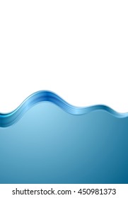 Abstract blue white wavy background. Contrast flyer smooth wave vector design