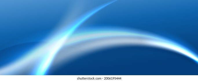 Abstract blue and white wavy with blurred light curved lines banner background. Design for social media banner, poster leaflet, placard, brochure, flyer, web