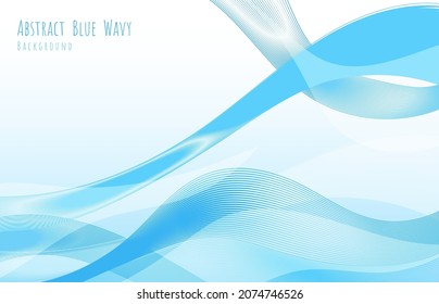 Abstract blue and white wavy line pattern artwork swirl style. Overlapping design with copy space of text background. Illustration vector
