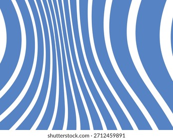 Fondo ondulado azul y blanco Abstractas del patrón de la línea con las rayas curvas que fluyen y el diseño óptico geométrico moderno
