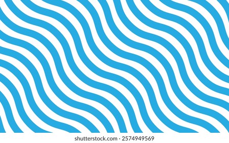 Abstract Blue and White Wavy Lines Repeating Pattern, Seamless Background with Undulating Shapes, Modern Graphic Design Template, Simple and Minimalist Art