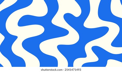 Fundo abstrato de padrão ondulado azul e branco. Design moderno de onda de fluido. Linhas azuis minimalistas fluindo.