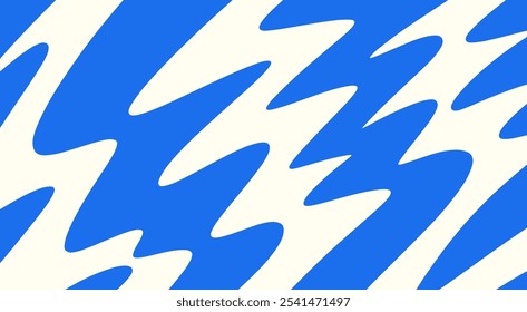 Fundo abstrato de padrão ondulado azul e branco. Design moderno de onda de fluido. Linhas azuis minimalistas fluindo.