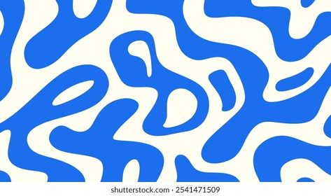 Fundo abstrato de padrão ondulado azul e branco. Design moderno de onda de fluido. Linhas azuis minimalistas fluindo.