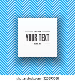 Abstract blue and white zig zag pattern background with simple white square text box design with your content 
Eps 10 stock vector illustration 