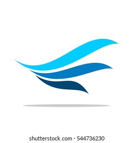 Abstract Blue Wing Feather Logo Template Illustration Design. Vector EPS 10.
