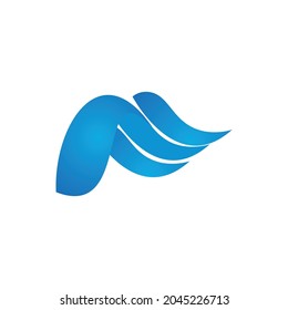 abstract blue wing logo icon flat concept vector graphic design