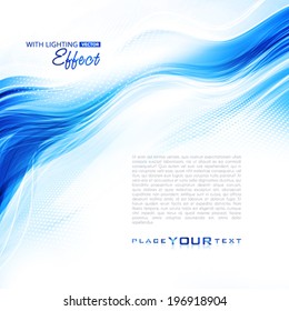 Abstract blue winter background with lighting effect. Vector