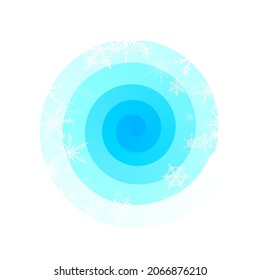 Resumen de fondo azul de invierno con copos de nieve. Espacio para texto. Ilustración vectorial.