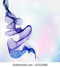 Abstract blue winter background with wave, illustration, Vector