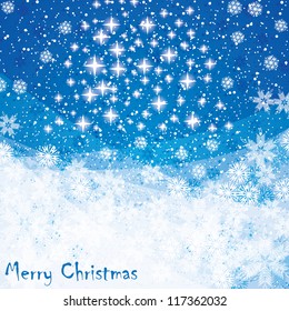 Abstract blue winter Christmas background