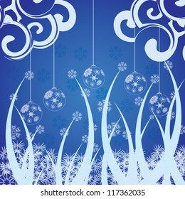 Abstract blue winter Christmas background