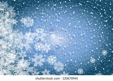 Abstract blue winter Christmas background