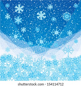 Abstract blue winter Christmas background  