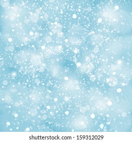 Abstract blue winter Christmas background with bokeh lights