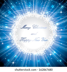 Abstract blue winter Christmas background  