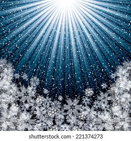 Abstract blue winter Christmas background 